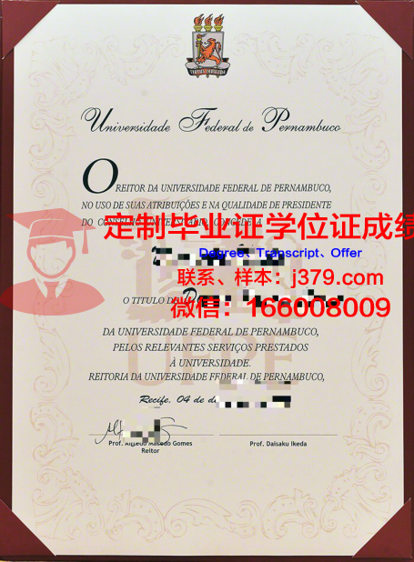 伯南布哥联邦大学学位证书样貌展示