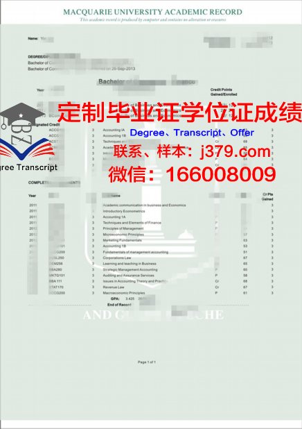 塞切尼伊什特万大学学历证明及成绩记录