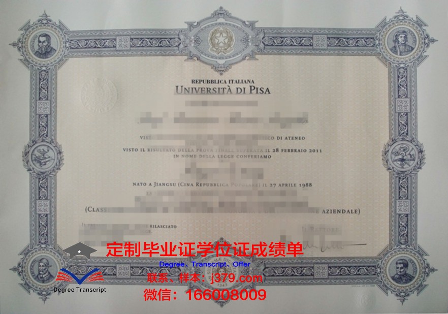 比萨大学毕业证图片:真实与伪造的区别