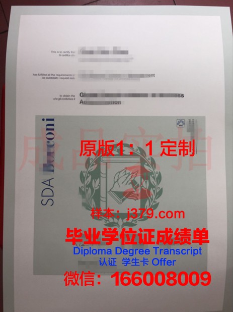 博科尼商业大学学历证书与成绩单副本