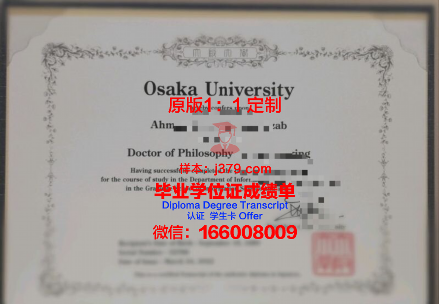大阪国际大学学术证书与成绩单副本
