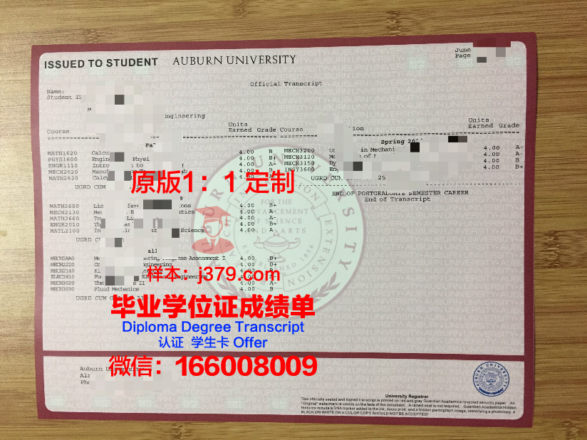 莱奥本矿业大学学业成果证明与成绩单