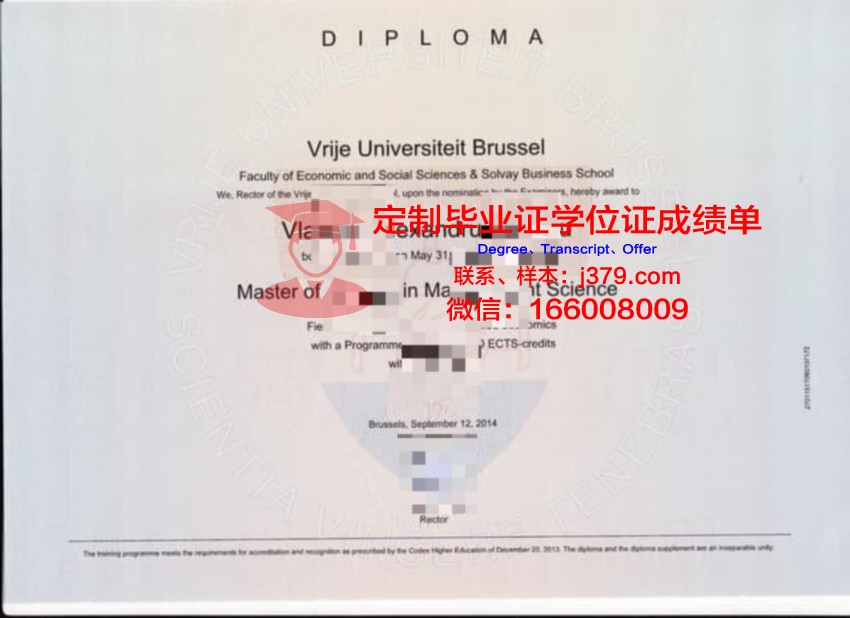 布鲁塞尔自由大学 Dipl?me 证书