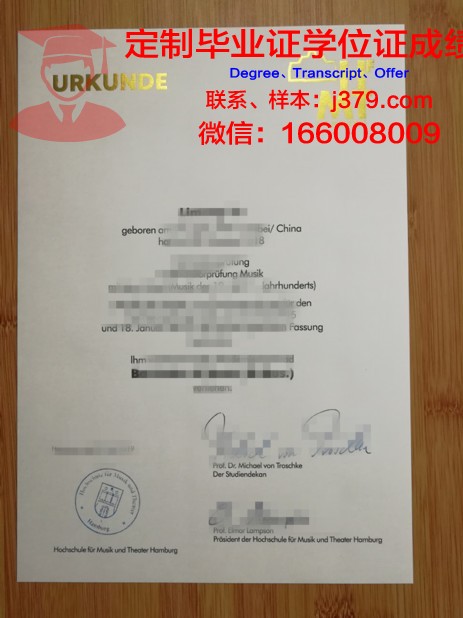 汉堡工业大学学士学位证书